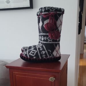 Harley-Davidson Fair-Isle Slippers, Medium, Black